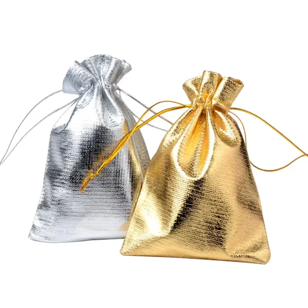 Gold or Silver draw string bag