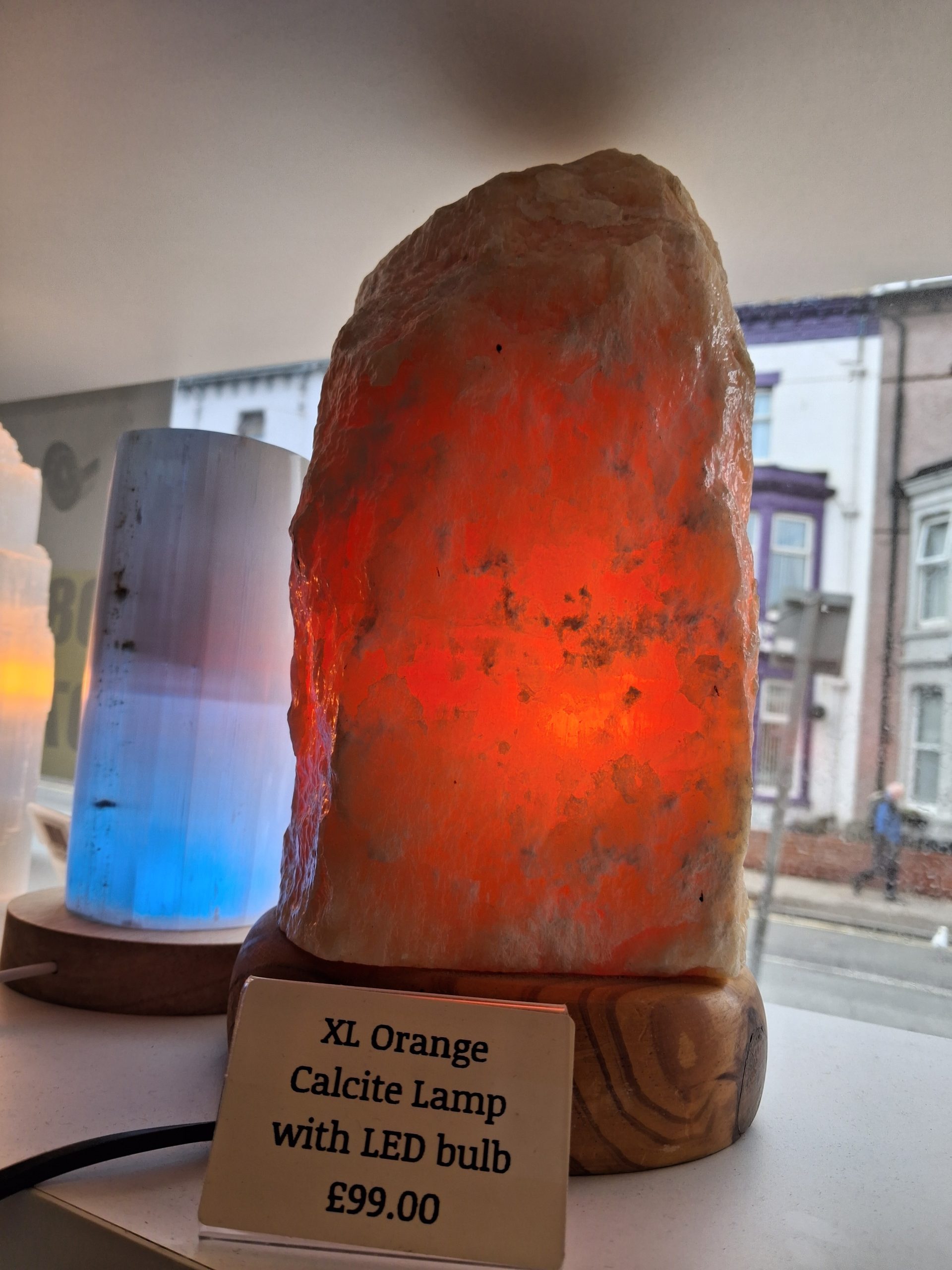 XL Orange Calcite Lamp